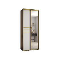 SCHWEBETÜRENSCHRANK 235,2/100/45 2-türig - Goldfarben/Schwarz, Holz/Metall (100/235/45cm) - Abiks Möbel