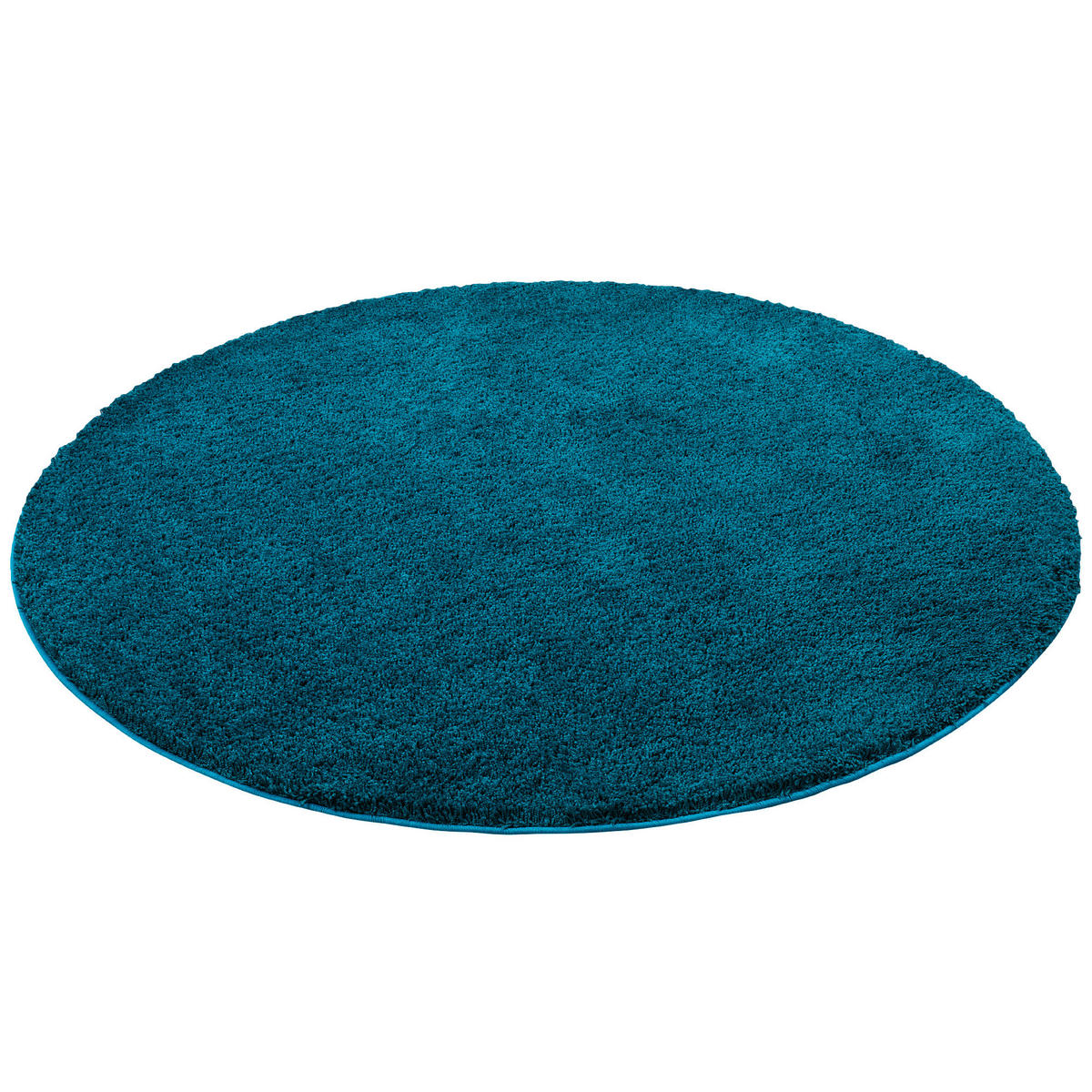 HOCHFLOR SHAGGY TEPPICH PALACE RUND - Petrol, Textil (160/160cm) - Snapstyle