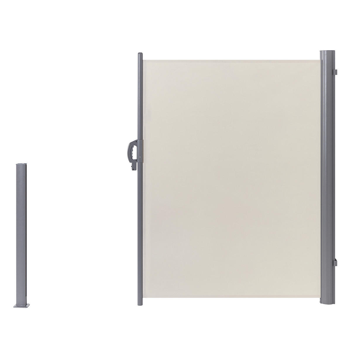 SEITENMARKISE beige ausziehbar 160/300 cm Dorio - Beige/Silberfarben, Kunststoff (305/160/9cm) - Beliani