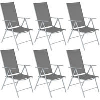 GARTENSTUHL 6er Set Marcellino, 54,5 x 65 x 107,5 cm, silber - Silberfarben, Metall (54.5/107.5/65cm) - tectake