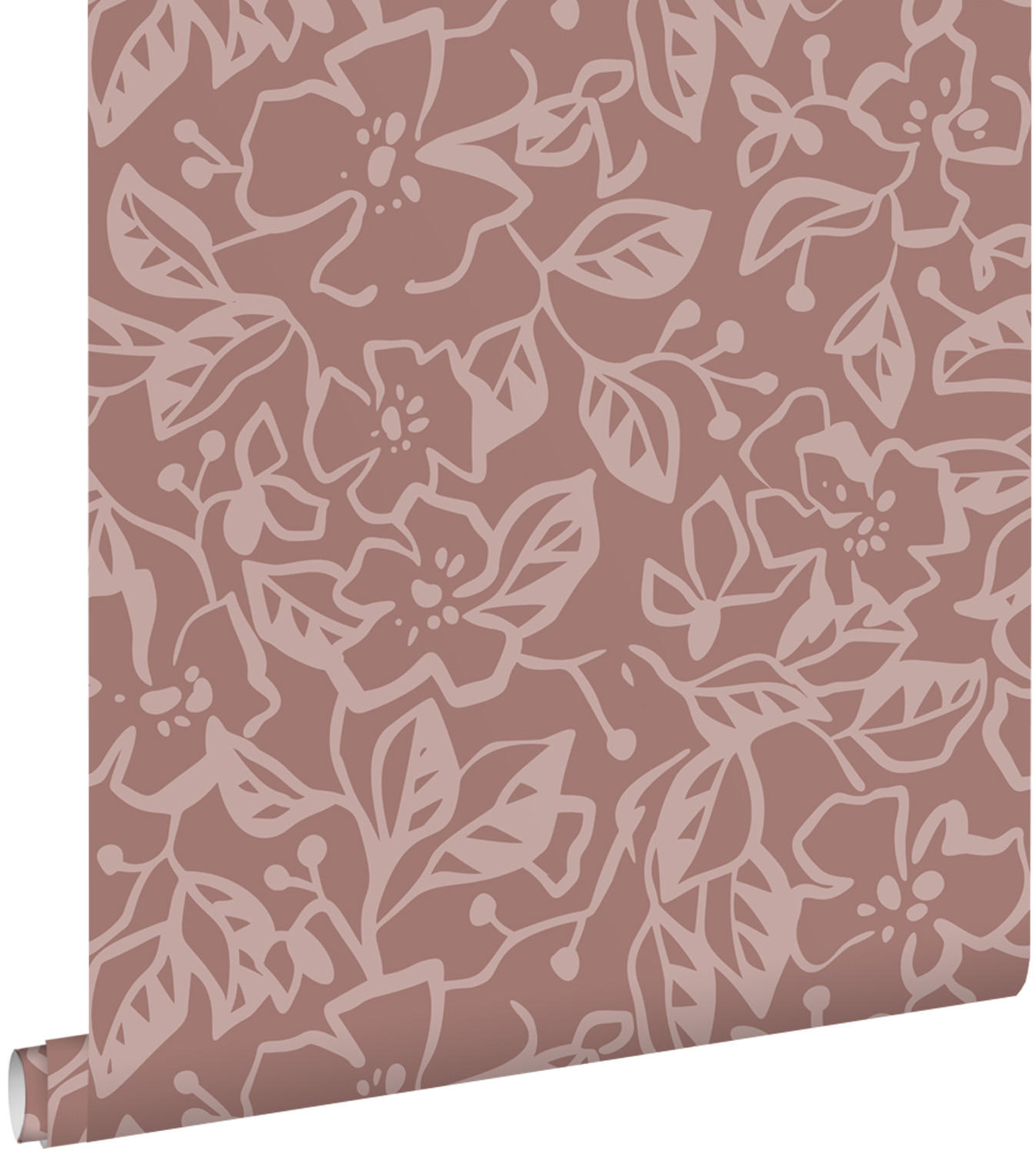 TAPETE Blätter und Blumen 50 x 900 cm - Lila, Papier (50/0.1cm) - ESTAhome