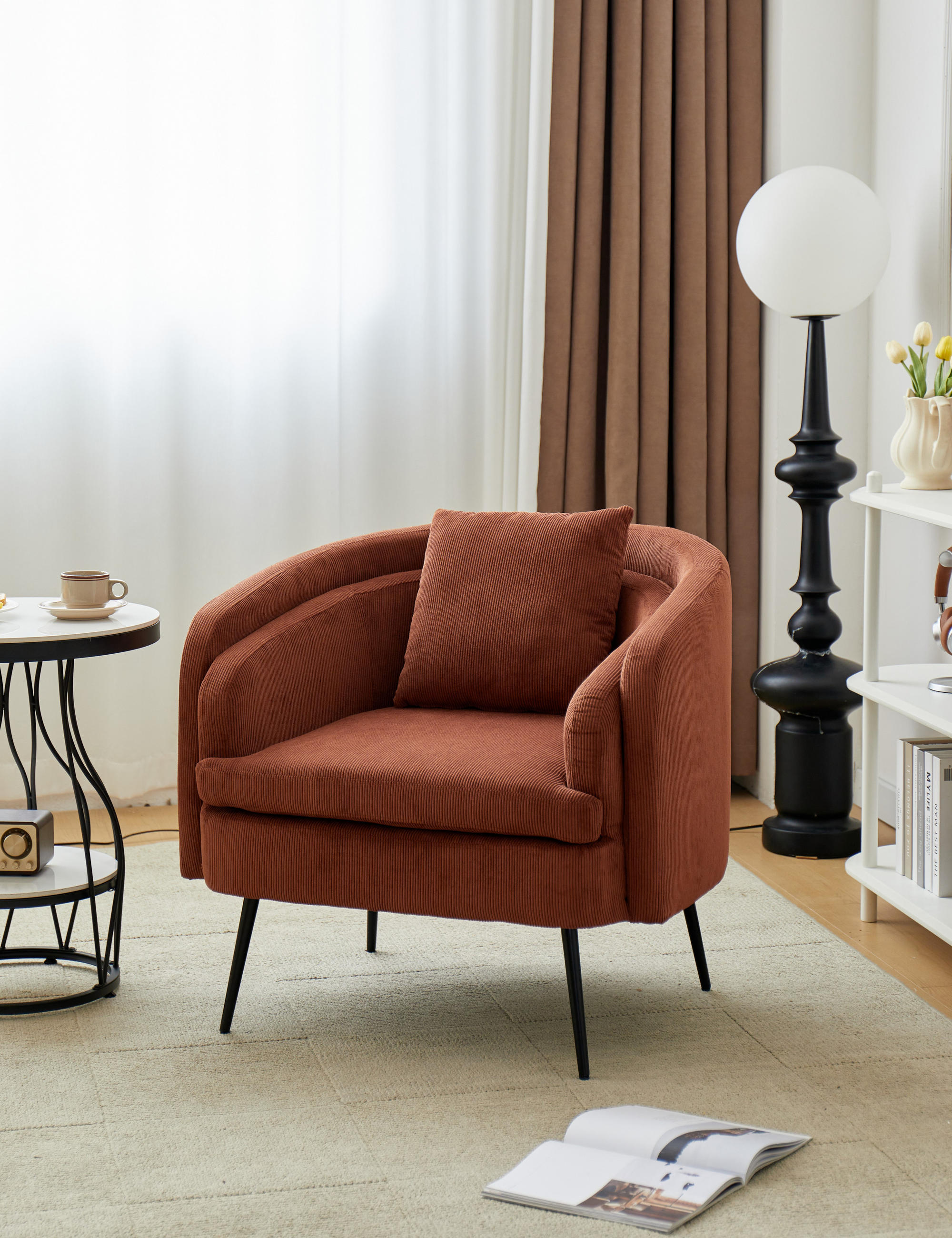 Thumbnail - Nordlys Sessel, Rot, Textil, 81x76x76 cm, Wohnzimmer, Sessel, Polstersessel