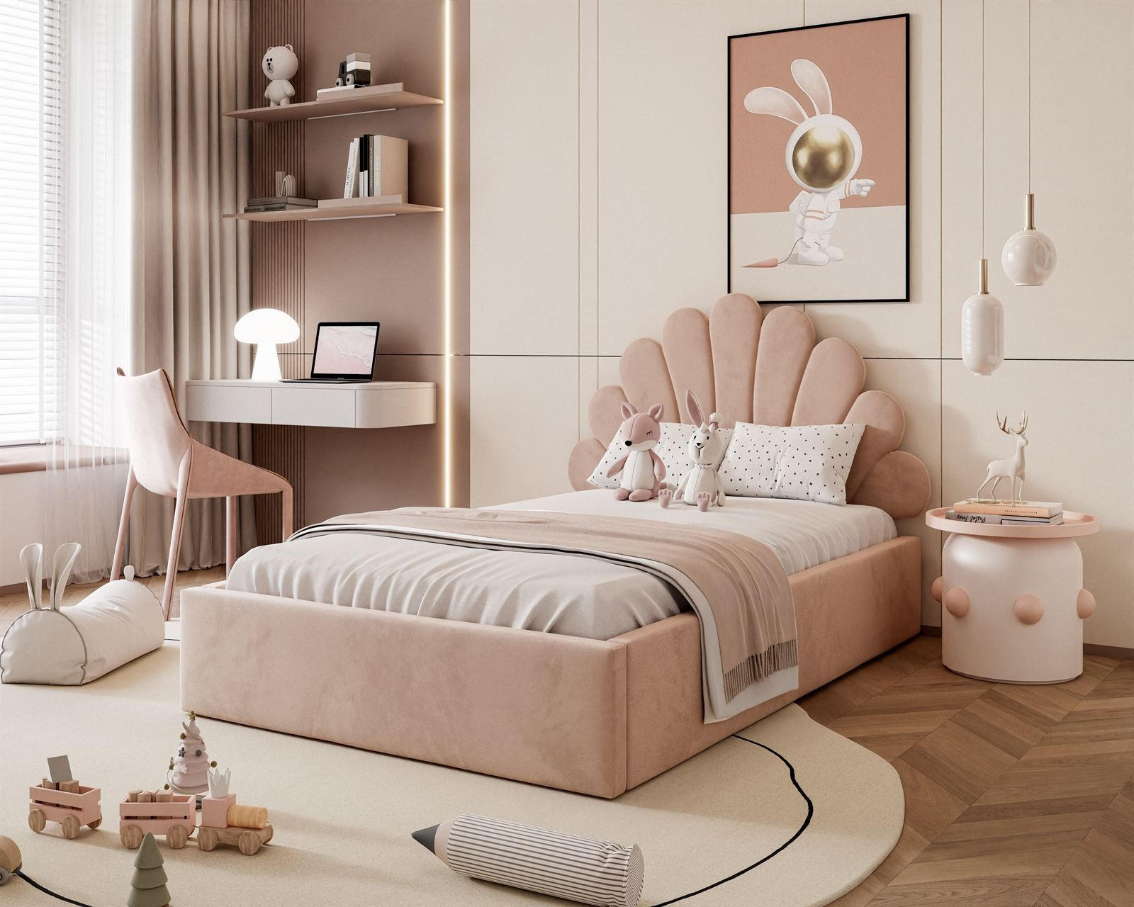 POLSTERBETT ASHLEY mit Bettkasten 140x200 cm, Stoff: Magic Velvet 2253 - Rosa, Textil - Lookway