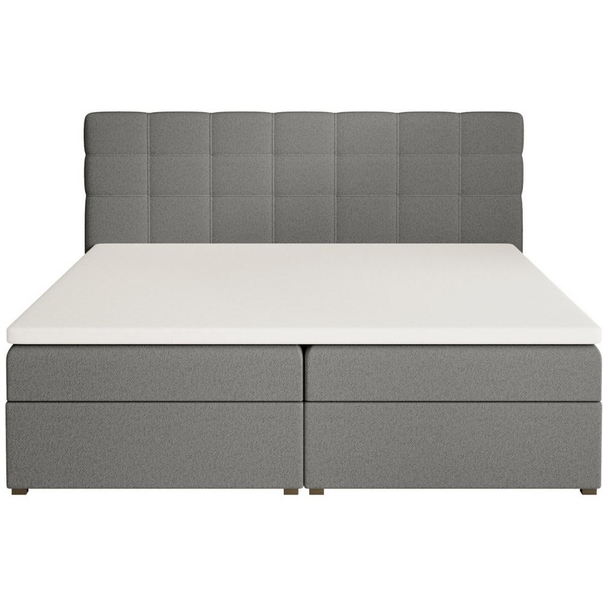 POLSTERBETT Topiq I 184/203/103 dunkelgrau, Bouclé-Stoff - Dunkelgrau, Holzwerkstoff (180/200cm) - Beautysofa