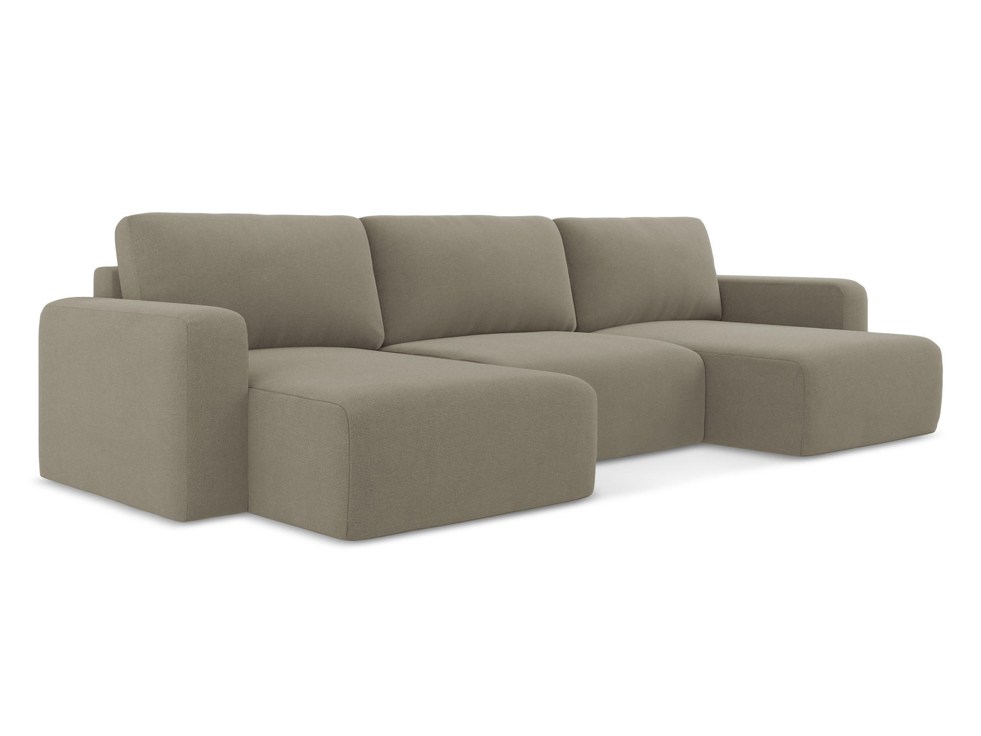 WOHNLANDSCHAFT Strukturstoff Stoff Beige - Beige/Schwarz, Kunststoff/Textil (332/79/149cm) - Makamii