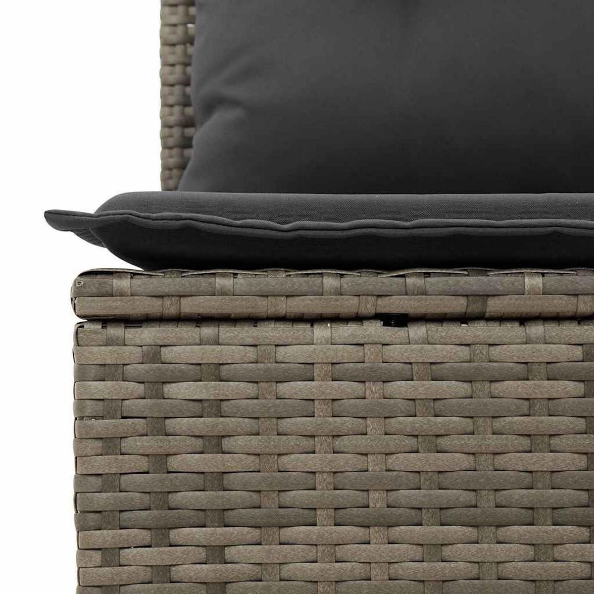 LOUNGESOFA mit Dunkelgrau Kissen, 3-Sitzer, 172/62/69 cm, aus Poly Rattan, Grau - Grau, Kunststoff (62/69/172cm) - vidaXL