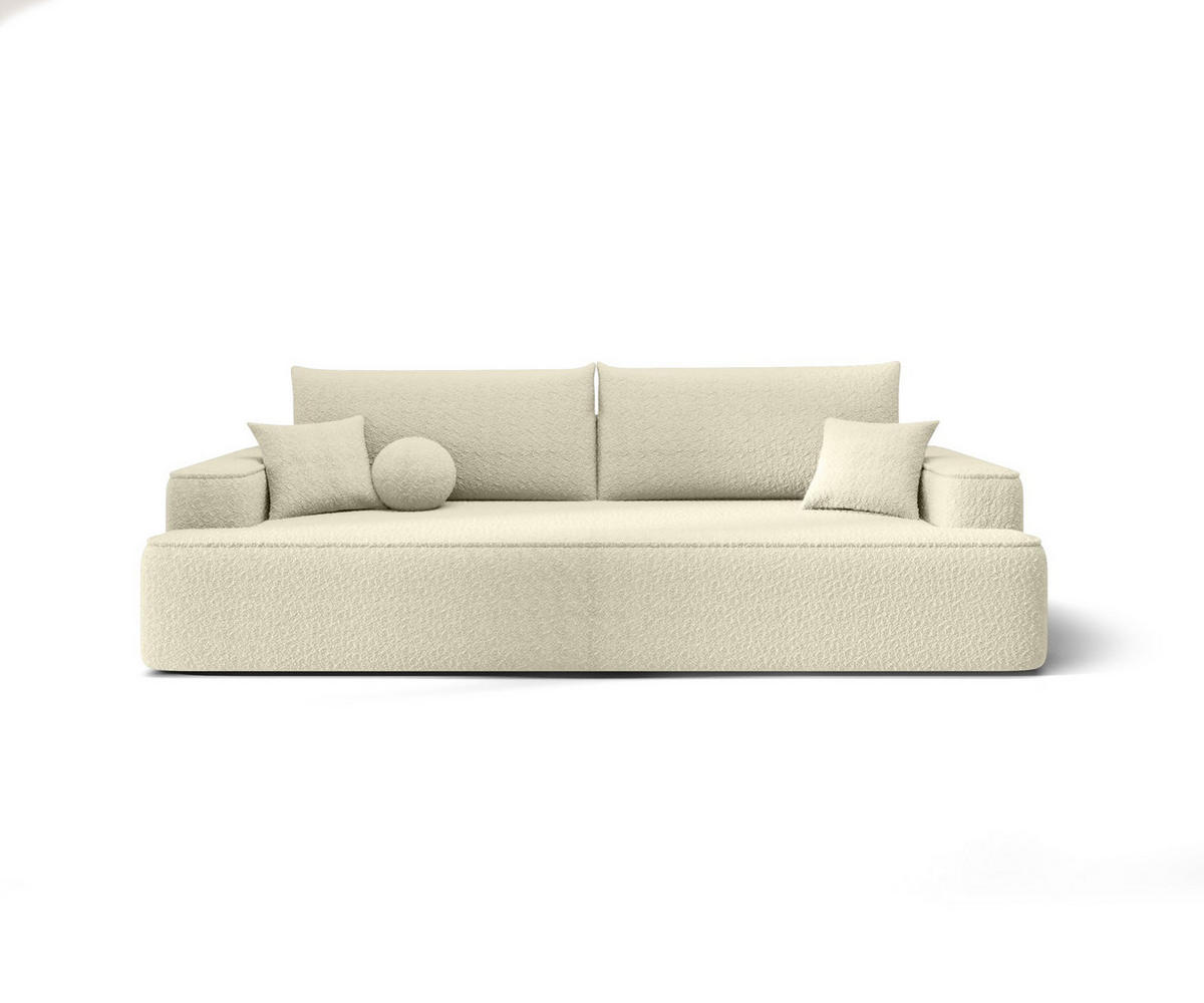 SOFA mit Schlaffunktion FIGO Quelle 02 - Ecru, Textil (250/75/150cm) - Bedante