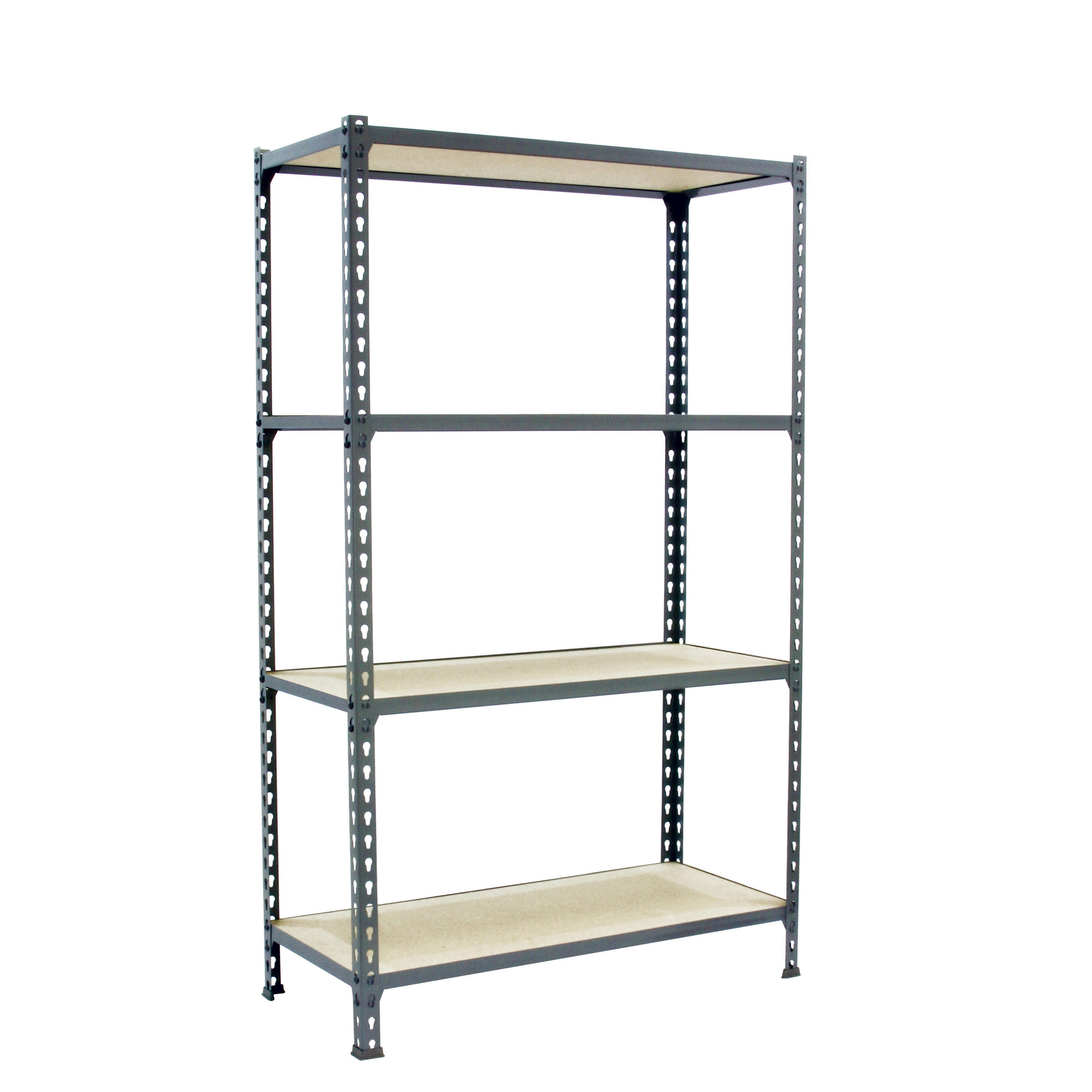 SCHWERLASTREGAL Mid Muli HxBxT 150 x 120 x 50 cm 4 Fachböden Fachlast 200 kg Grau - Grau, Metall (120/150/50cm) - PROREGAL