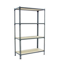 SCHWERLASTREGAL Mid Muli HxBxT 150 x 120 x 30 cm 4 Fachböden Fachlast 200 kg Grau - Grau, Metall (120/150/30cm) - PROREGAL