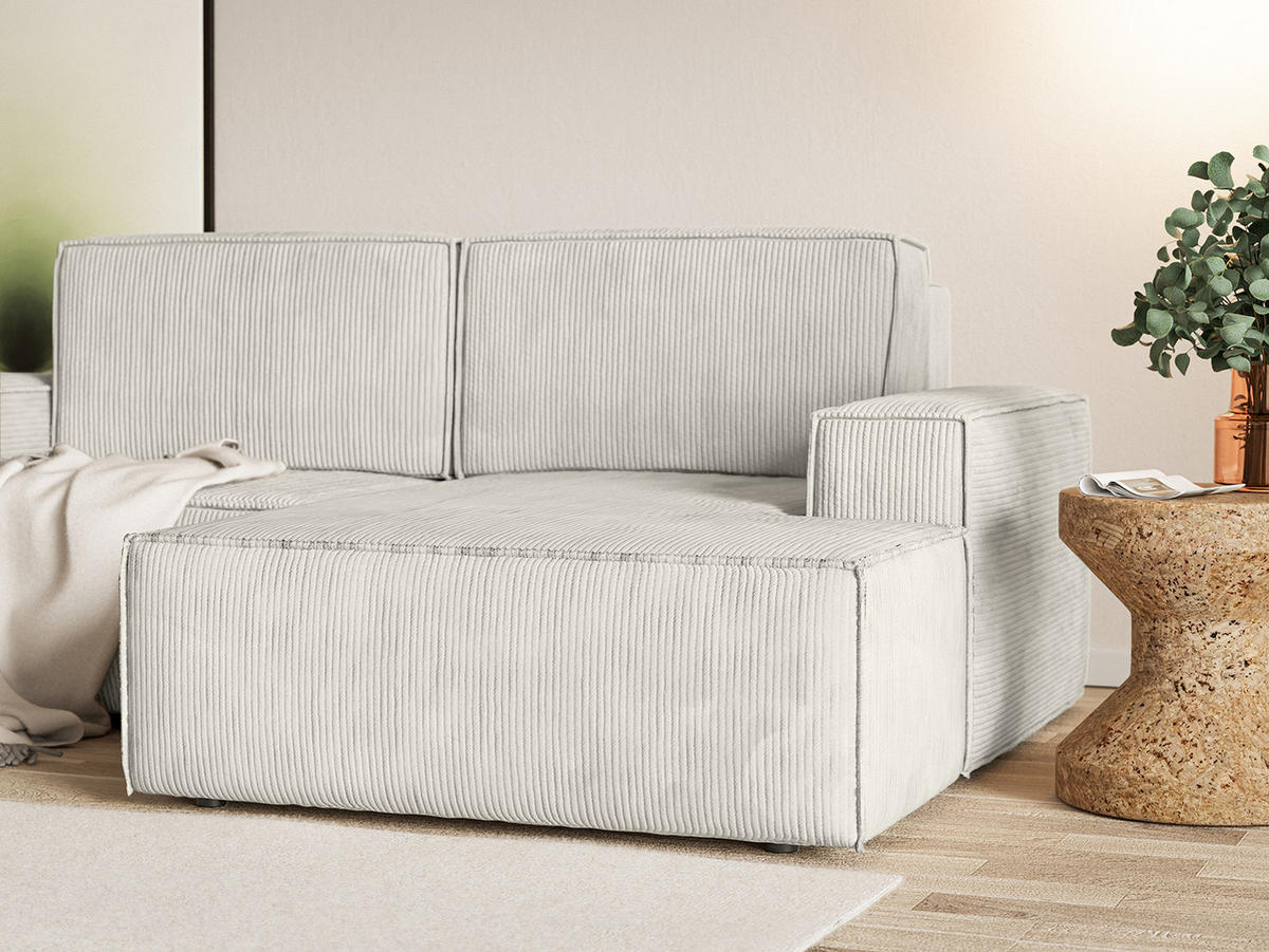 ECKSOFA KOKKO MINI mit Schlaffunktion, Weiß - Weiß, Textil (240/167cm) - Fedve