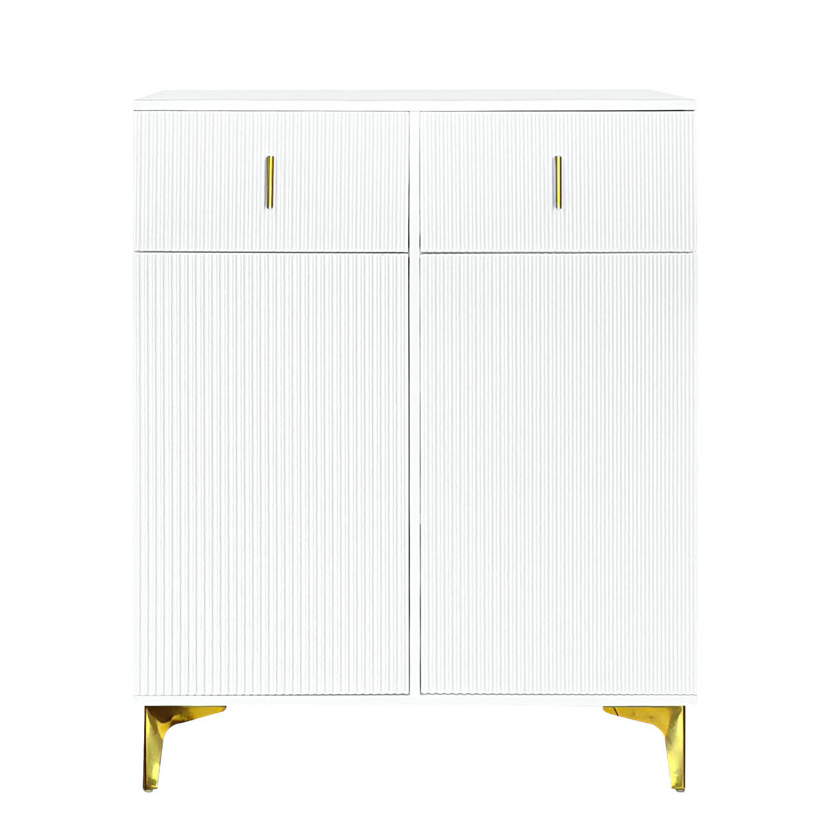 HIGHBOARD 83/35/101 cm mit 2 Türen & 2 Schubladen in Weiß - Weiß, Holzwerkstoff (83/101/35cm) - BEAOK