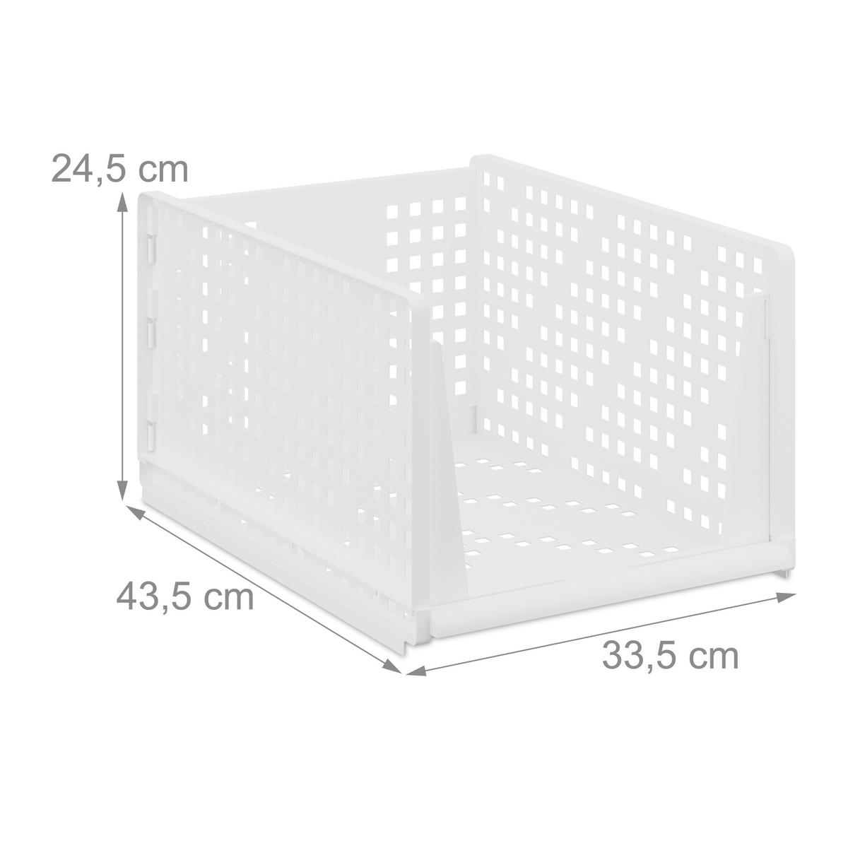 3XSCHRANK Organizer - Weiß, Kunststoff (33.5/24.5/43.5cm) - Relaxdays