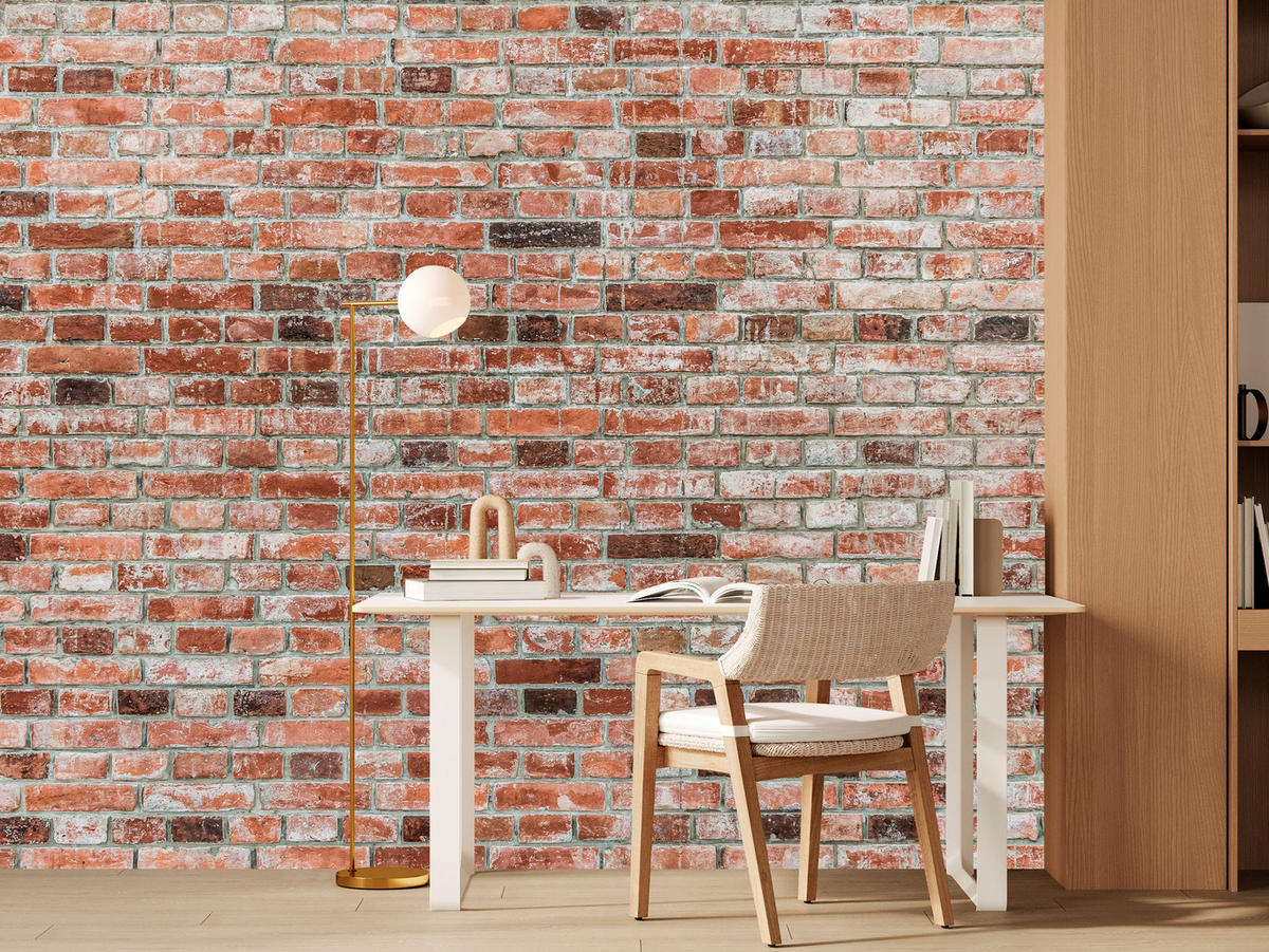 FOTOTAPETE für Büro Ziegelmauer Wand Abstraktion 500x350 - Braun, Papier (500/350cm) - Muralo