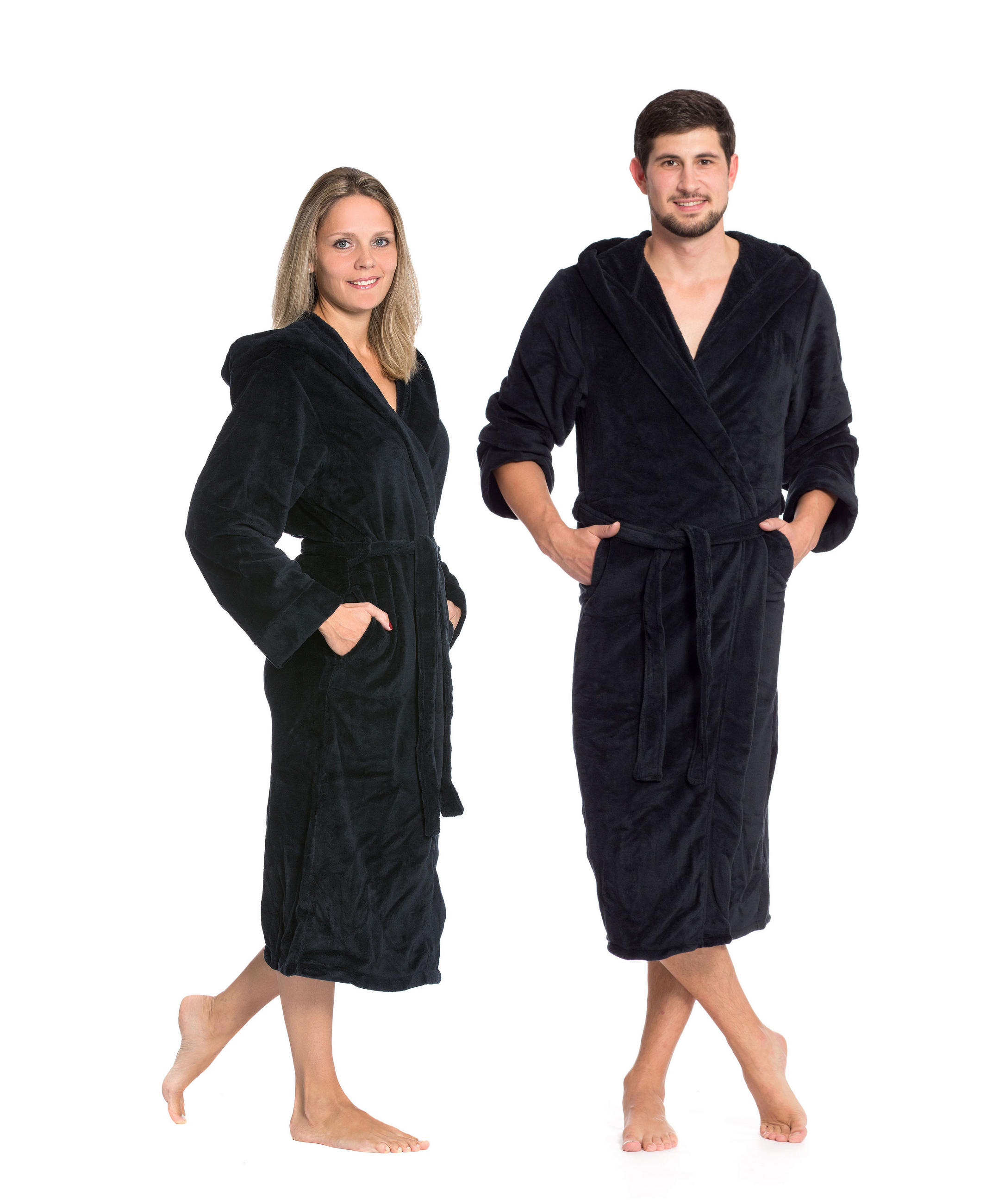 BADEMANTEL, XXL, 100% Polyester, Schwarz - Schwarz, Textil (XXLcm) - Zollner