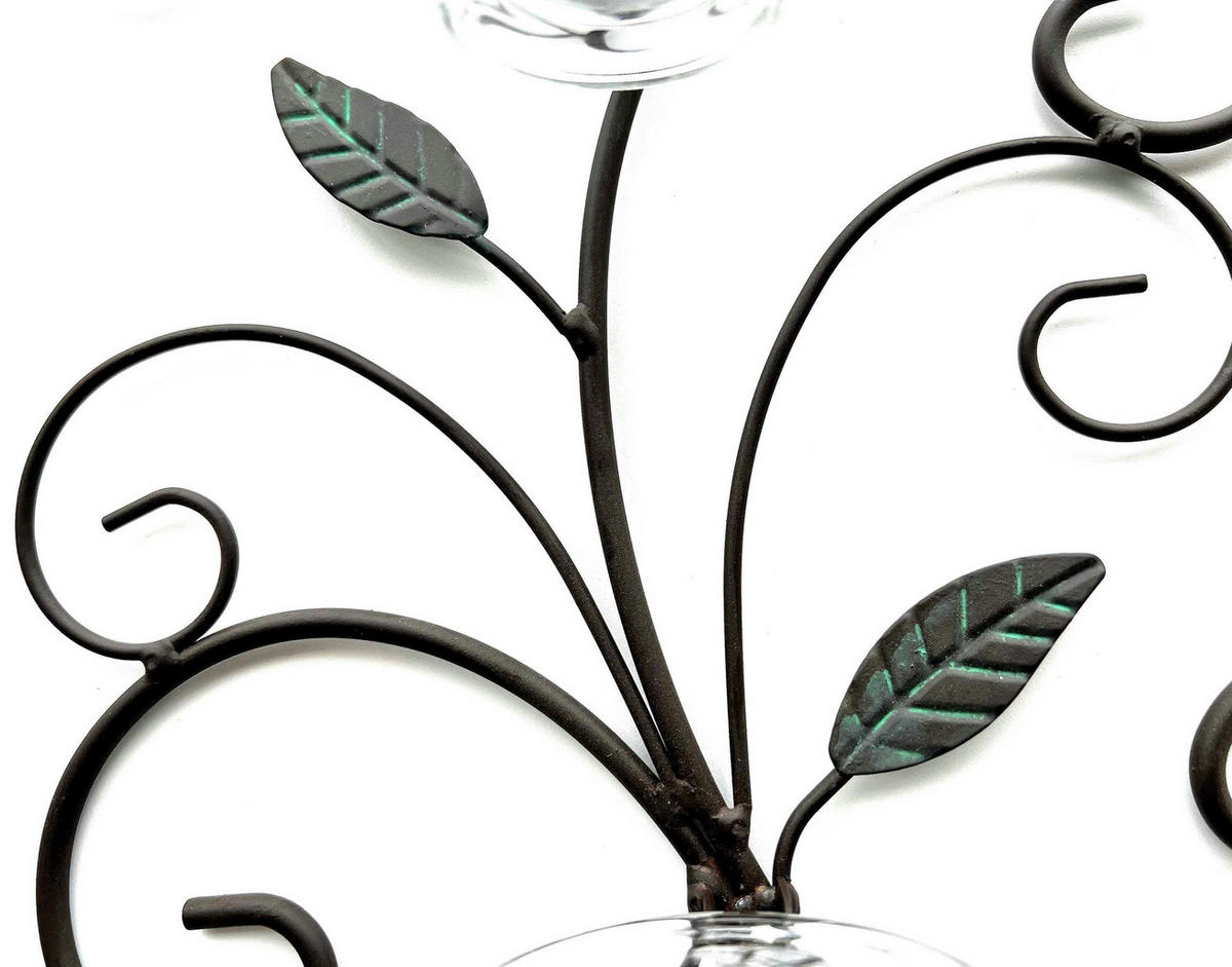 WANDTEELICHTHALTER Metall Dunkelbraun 25/9/75 cm - Braun, Metall (75cm) - DanDiBo