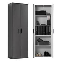 MEHRZWECKSCHRANK Der Lange - Anthrazit/Schwarz, Holzwerkstoff (60/180/34cm) - Mokebo