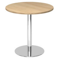 PAUSENTISCH klein STF 80/80/74,5 cm in Eichefarben/Chrom - Chromfarben/Eichefarben, Holzwerkstoff (80/80/74.5cm) - bümö