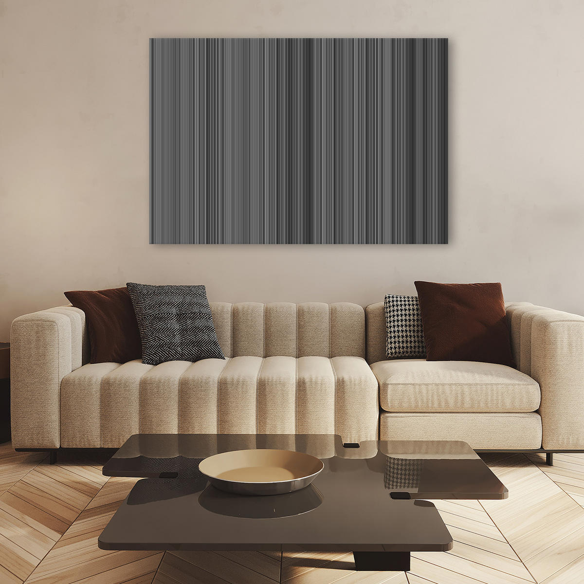 WANDBILD eine dünne linie zwischen liebe und hass - Grau, Textil (60/40cm) - Feeby