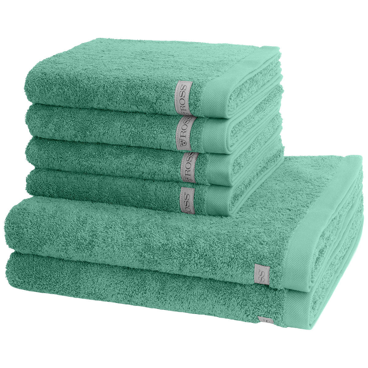 FROTTIERSET Sinfonie 6-teilig - Türkis, Textil (50/100cm) - Ross