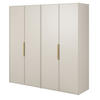 KLEIDERSCHRANK Frame Greige 200 cm - Taupe/Goldfarben, Holzwerkstoff/Metall (200/200.5/57cm) - Selsey