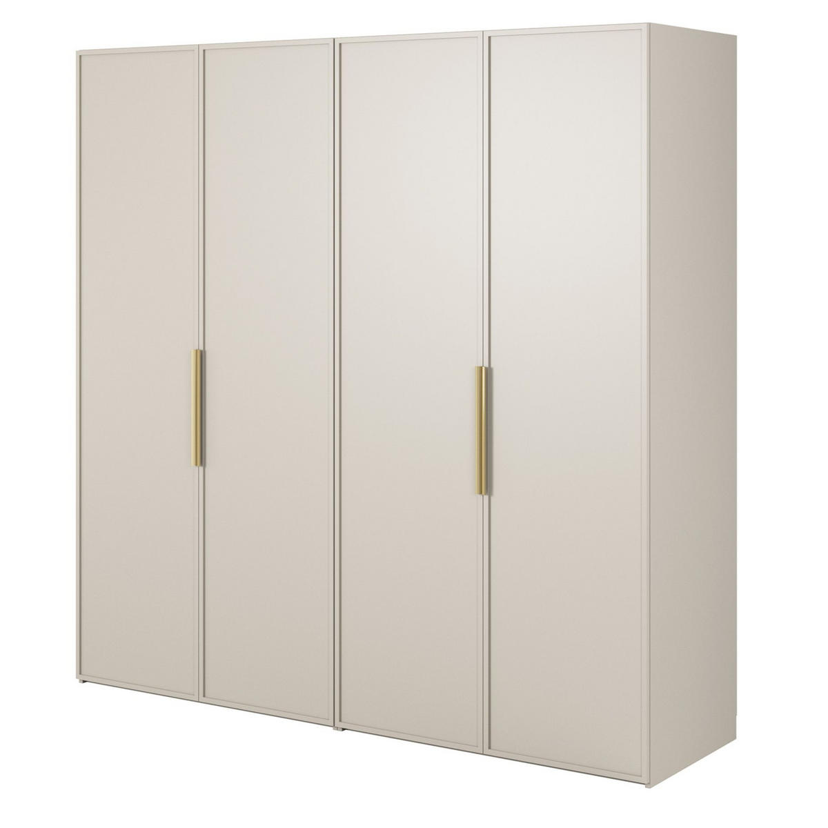 KLEIDERSCHRANK Frame Greige 200 cm - Taupe/Goldfarben, Holzwerkstoff/Metall (200/200.5/57cm) - Selsey