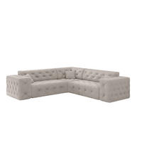 ECKSOFA Chantal In Moly - Creme, Holzwerkstoff/Textil (246/246cm) - Fun Möbel