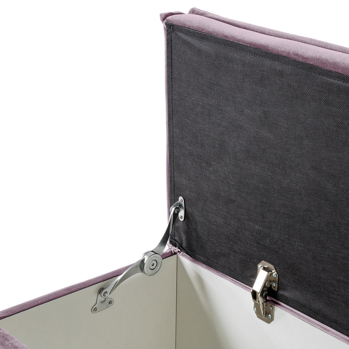 BETTTRUHE - Samt - Mauve, Kunststoff/Textil (140/51/40cm) - home24