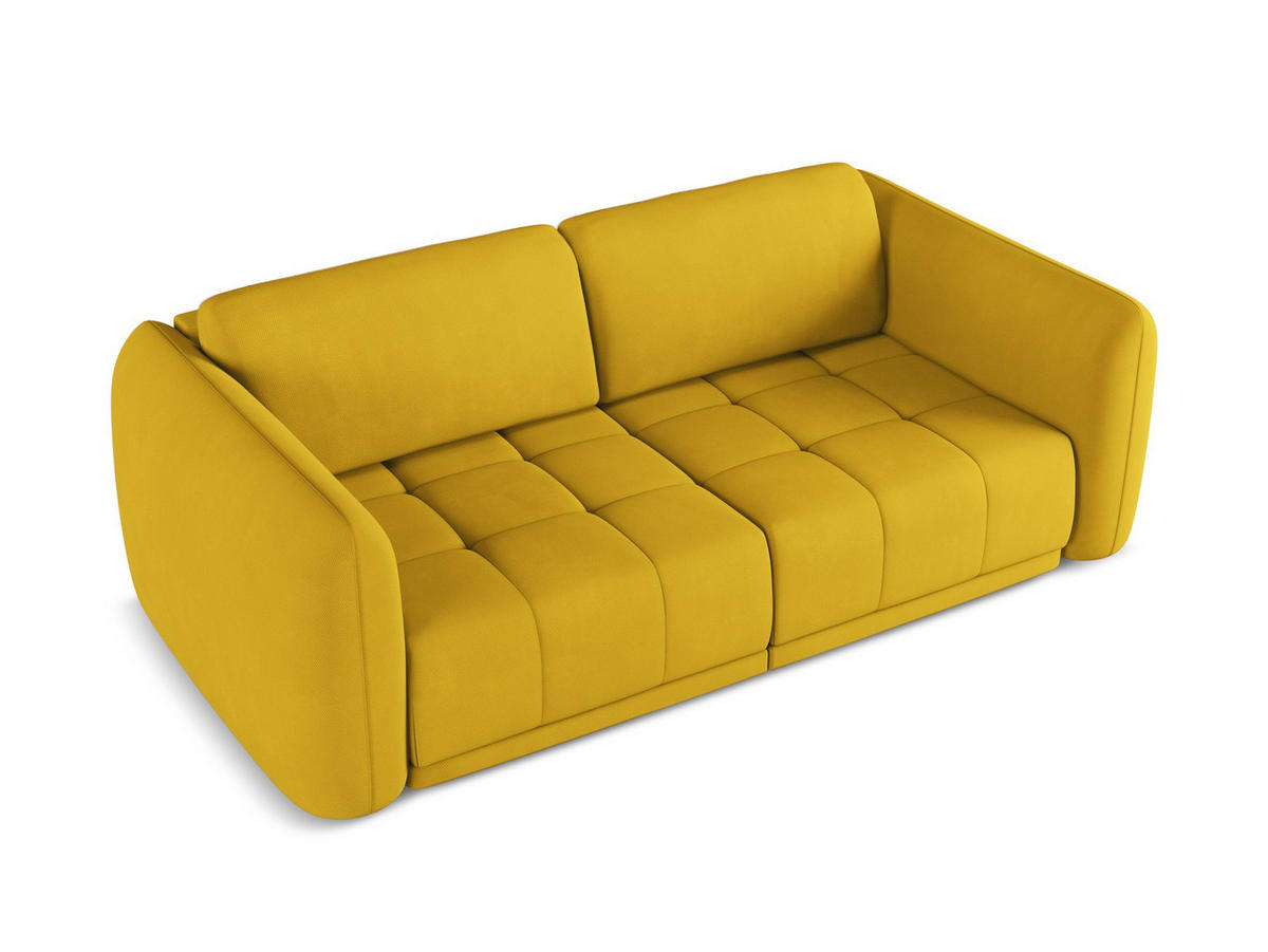 3-SITZER SOFA Chenille Stoff Gelb - Currygelb/Gelb, Kunststoff/Textil (210/74/105cm) - Makamii