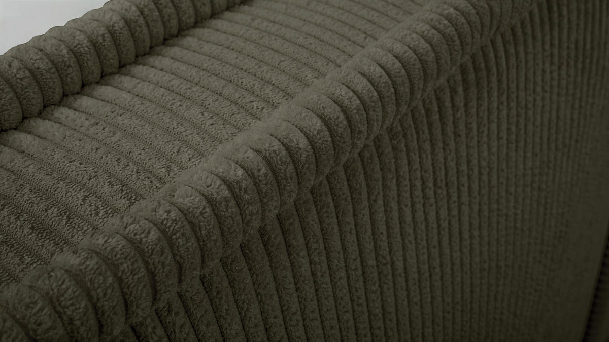 ČALOUNĚNÁ POSTEL Cordo Tmavě hnědý manšestr 160x200 cm - černá/olivově zelená, textil/plast (160/200cm) - Selsey