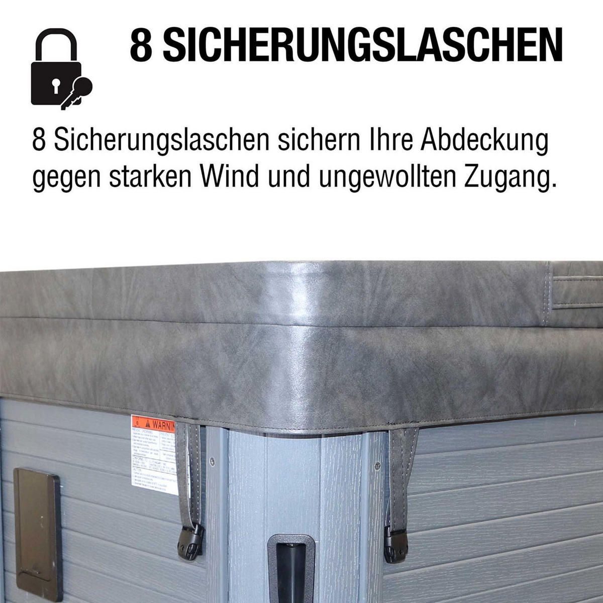 WHIRLPOOL ISOLIERABDECKUNG Manitoba/Gander schwarze Whirlpool Abdeckung - Schwarz, Leder (152/170cm) - Canadian Spa Company