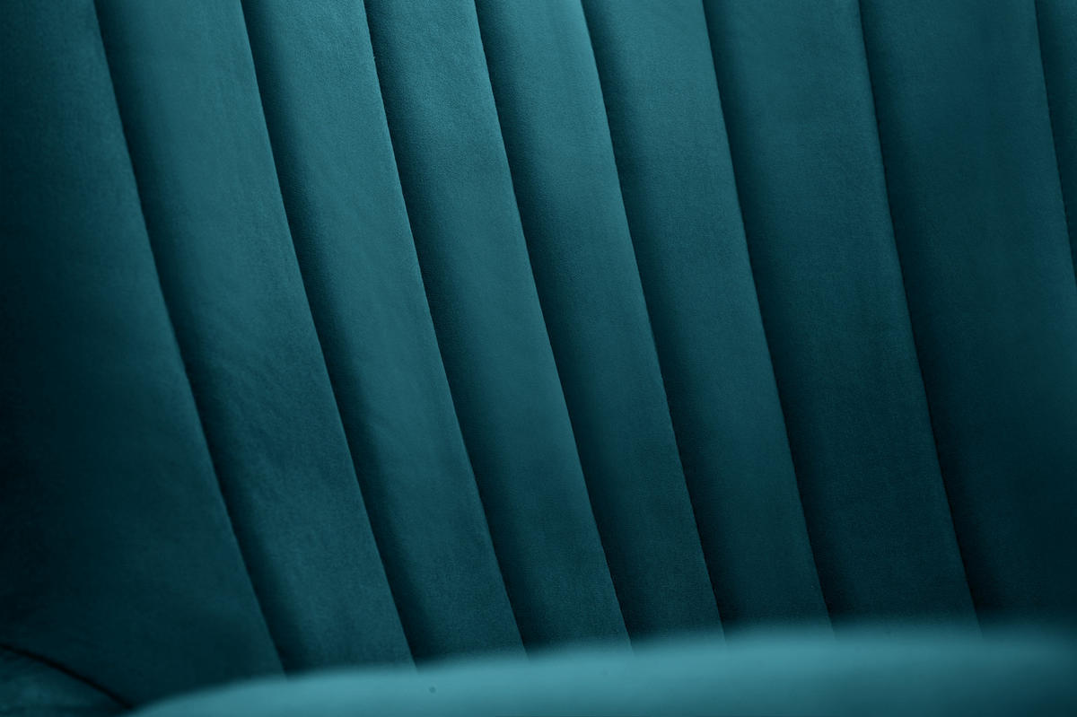 SESSEL DINA, Klassisch Loungesessel ergonomisch, Velours-Stoff Blau - Blau, Holz/Holzwerkstoff (76/100/78cm) - MASSENO