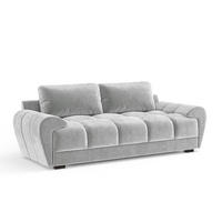 3-SITZER SOFA Peebles Creme Samtstoff - Creme/Schwarz, Holz/Holzwerkstoff (244/90/101cm) - Maison de Reve