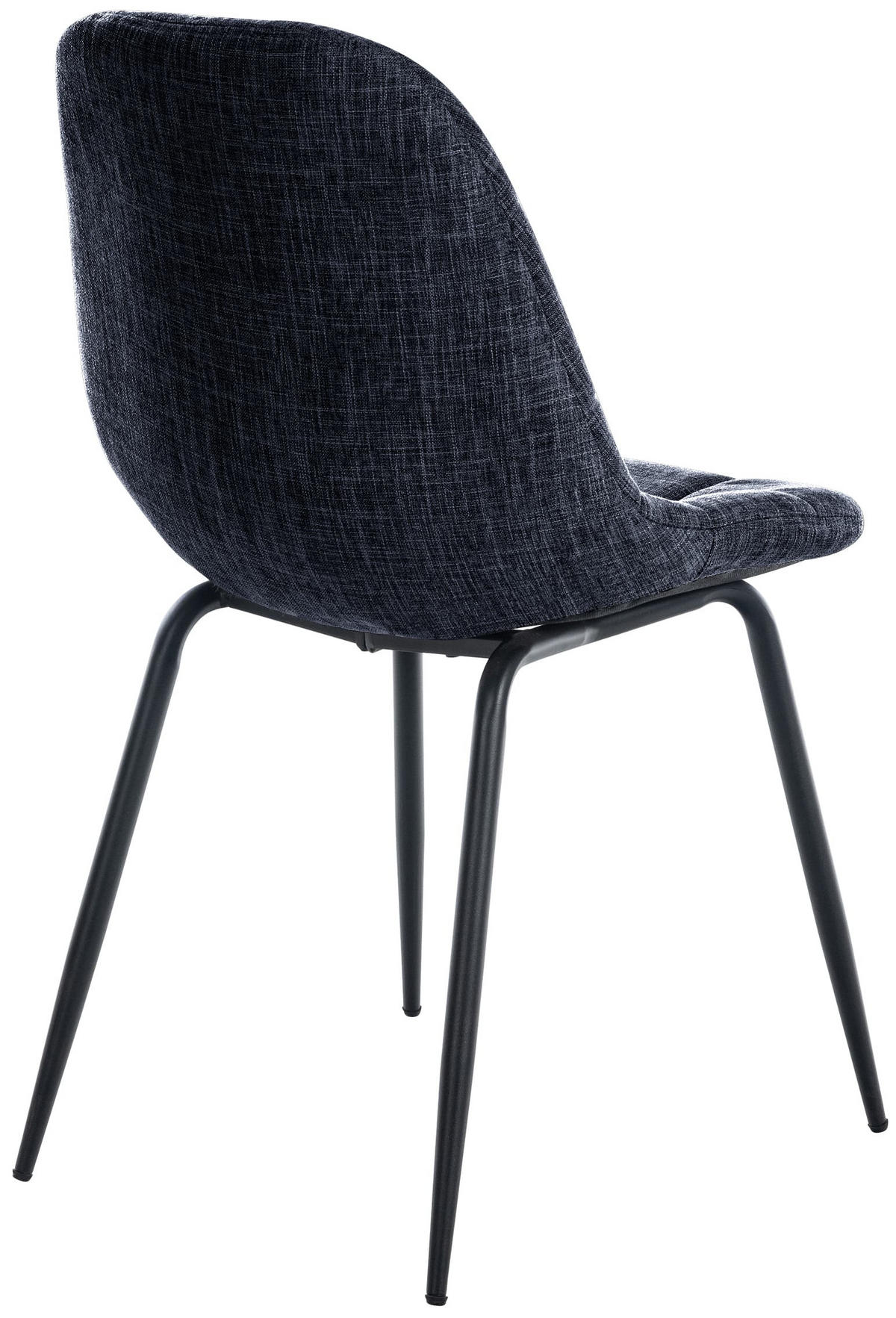 STUHL 2er Set Stoff schwarz - Schwarz, Textil/Metall (46/82/52cm) - CLP