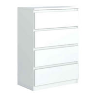 KOMMODE NUDO 70/102/39cm mit 4 Schubladen Türen Weiß - Weiß, Holzwerkstoff (70/102/39cm) - MASSENO