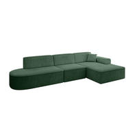 ECKSOFA Ottomane Rechts IREA-L2-v3 - 318x165x76 cm Grün - Grün, Holzwerkstoff/Textil (318/165cm) - ALTDECOR