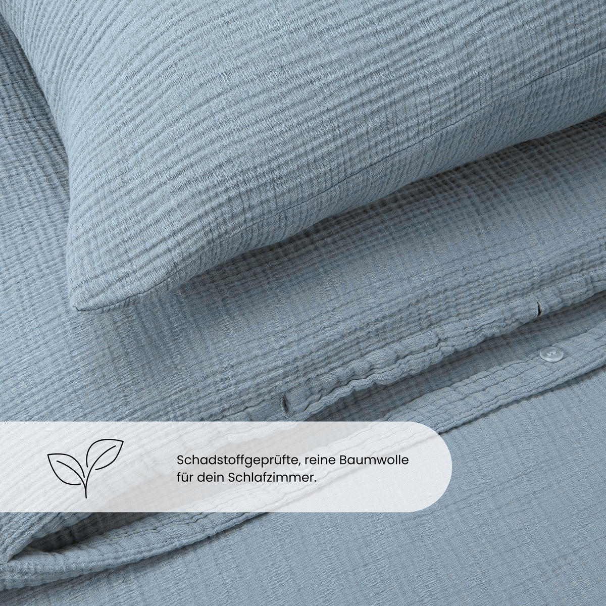 BETTWÄSCHESET Lennox - Musselin - 2-teilig - 135x200cm - Hellblau - Hellblau, Textil (135/200cm) - Uncover by Schiesser