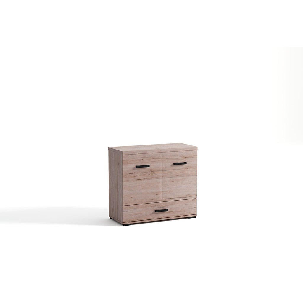 KOMMODE LIVORNO 90/85/40cm mit 1 Schubladen 2 Türen Eichefarben - Eichefarben, Holzwerkstoff (90/85/40cm) - MASSENO