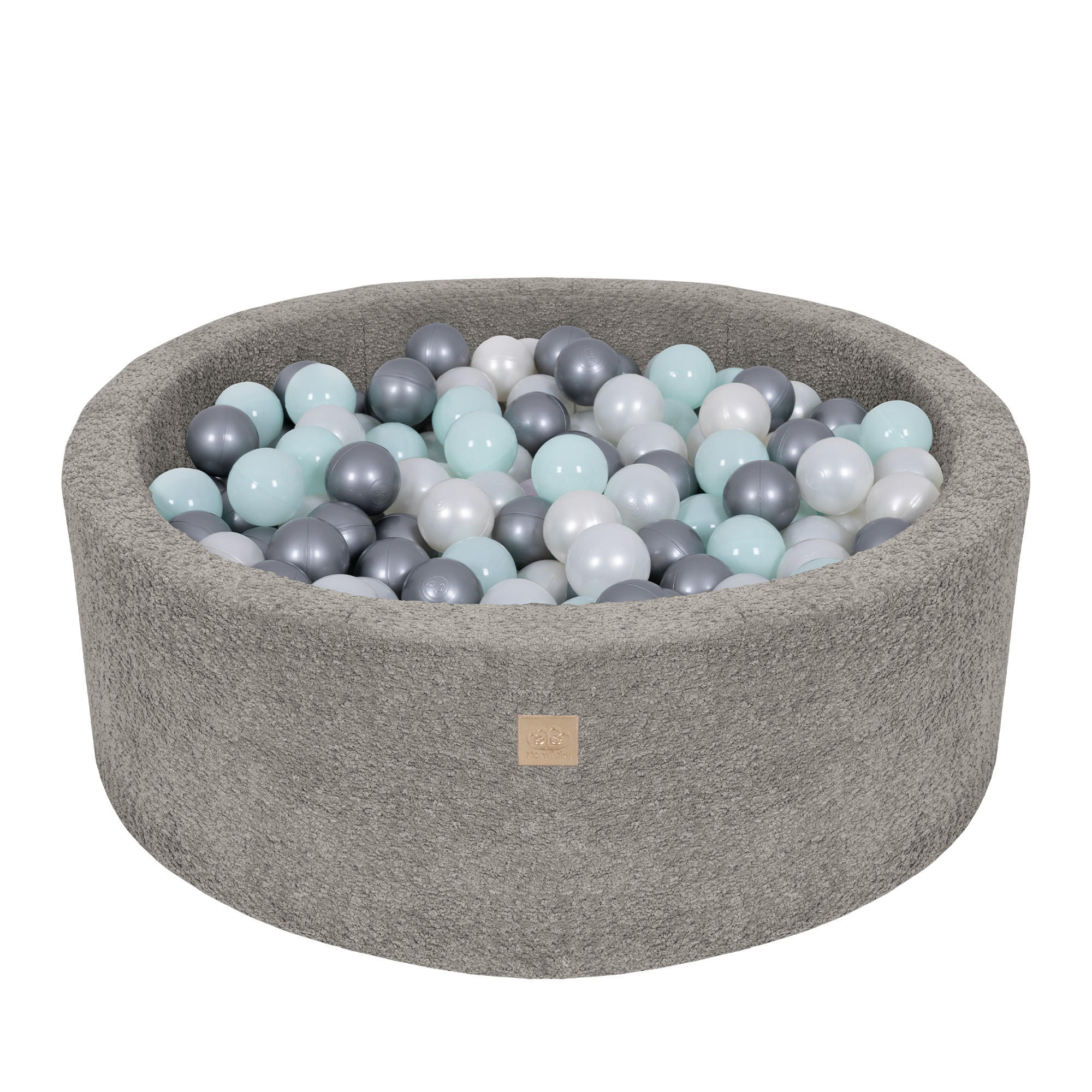 BÄLLEBAD für Kinder, Boucle, Bräunlich - Koralle/Silberfarben, Textil (90/30/90cm) - MeowBaby