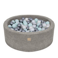 BÄLLEBAD für Kinder, Boucle, Bräunlich - Koralle/Silberfarben, Textil (90/30/90cm) - MeowBaby