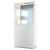 VITRINE Movie Absetzungen in Creme Hochglanz - Creme, Holzwerkstoff (50.5/111/32.5cm) - Vladon