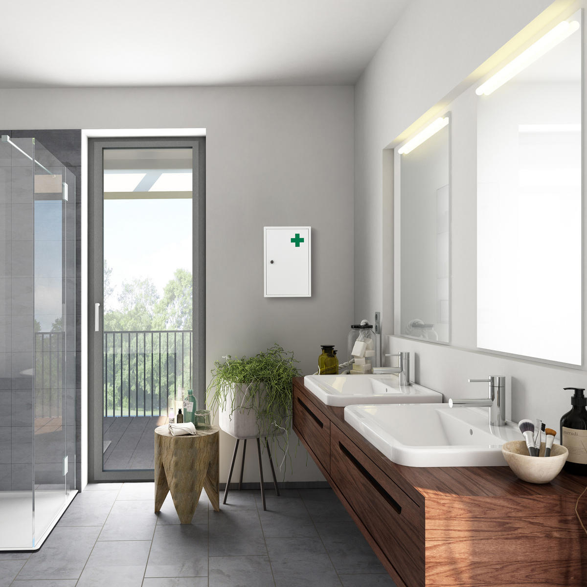 MEDIZINSCHRANK - Weiß, Metall (21.5/32/8cm) - Relaxdays