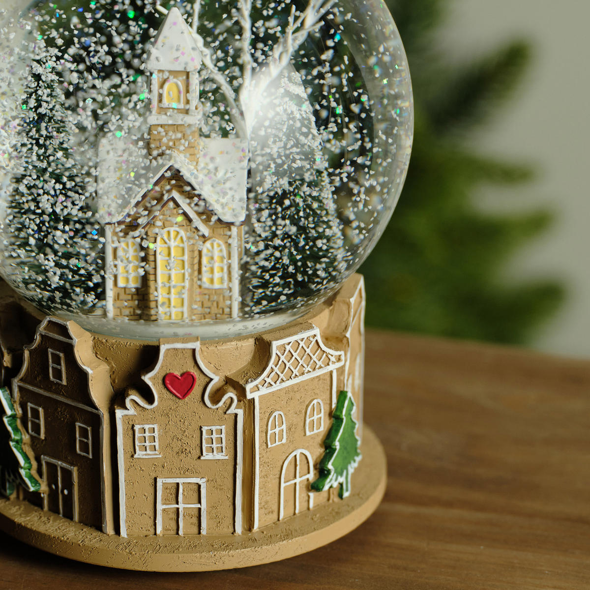 SCHNEEBALL Mit Spieluhr Weihnachten Roti - Braun, Glas (11/17/11cm) - home&you