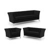 SITZGARNITUR 3+2+1 Chesterfield Whitby Schwarz Samt mit silbernen Füßen - Silberfarben/Schwarz, Holz/Textil (237/78/82cm) - S-Style Möbel