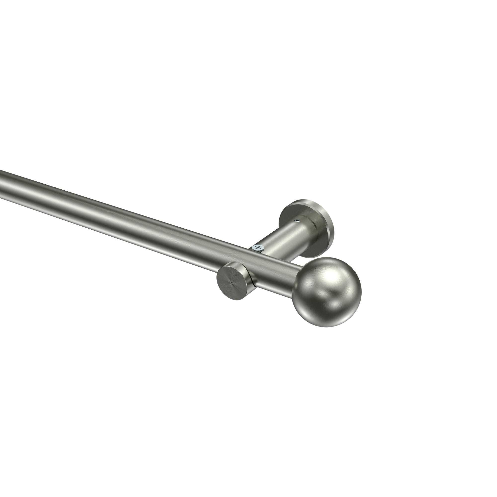 GARDINENSTANGEN-SET Platon Luino 480 cm (geteilt in 3 x 160 cm), 1-läufig (ohne Ringe), 20 mm Ø Edelstahl-Optik - Edelstahlfarben, Metall (480cm) - INTERDECO