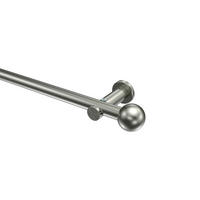 GARDINENSTANGEN-SET Platon Luino 480 cm (geteilt in 3 x 160 cm), 1-läufig (ohne Ringe), 20 mm Ø Edelstahl-Optik - Edelstahlfarben, Metall (480cm) - INTERDECO