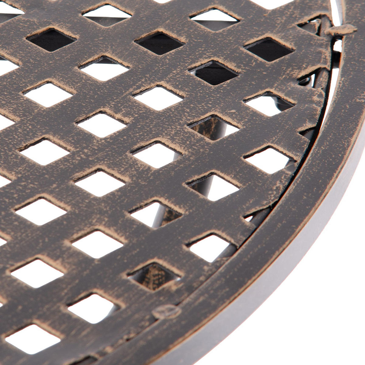 GARTENBEISTELLTISCH rund Ø70 cm Metall bronze - Bronzefarben, Metall (70/70/74cm) - CLP