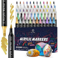 ACRYLSTIFTE-SET 60 Farben Dual-Tip 1-5mm - Multicolor, Kunststoff (10/10/15cm)