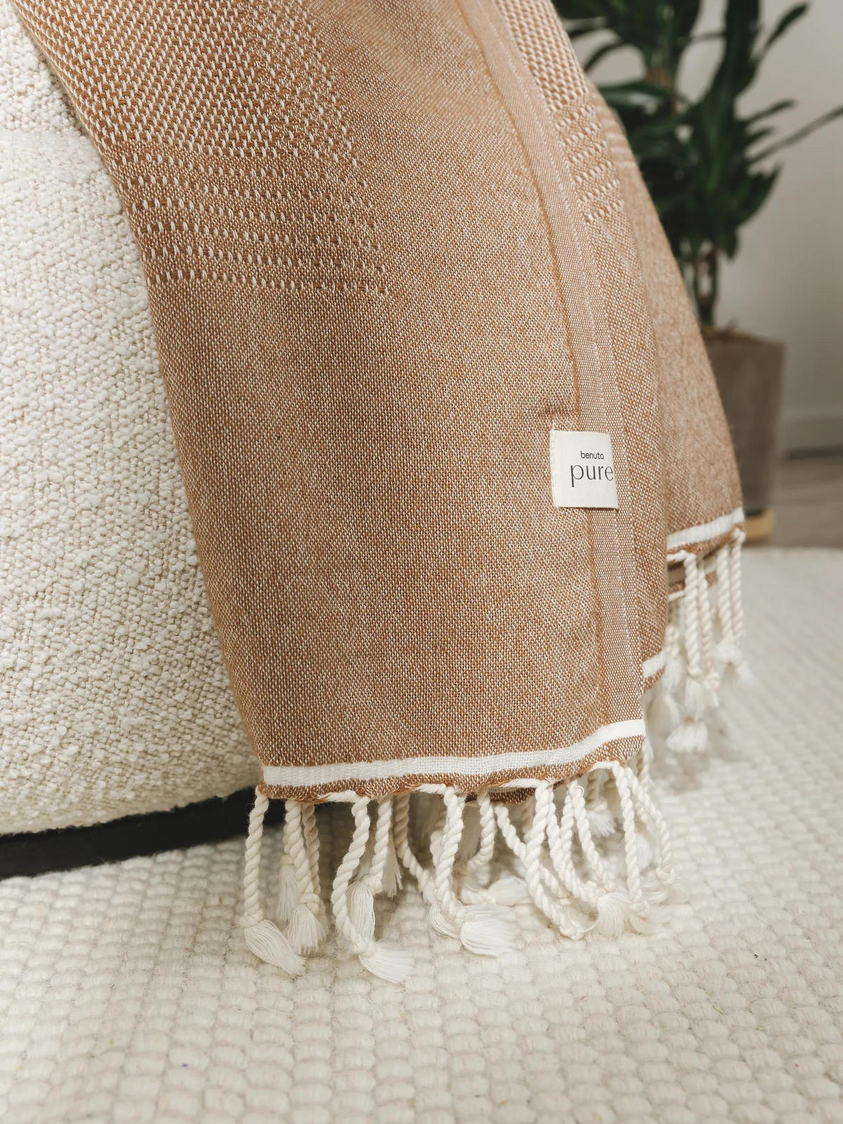 DECKE Olivia Braun 140x200 cm - Braun, Textil (140/200cm) - benuta Pure