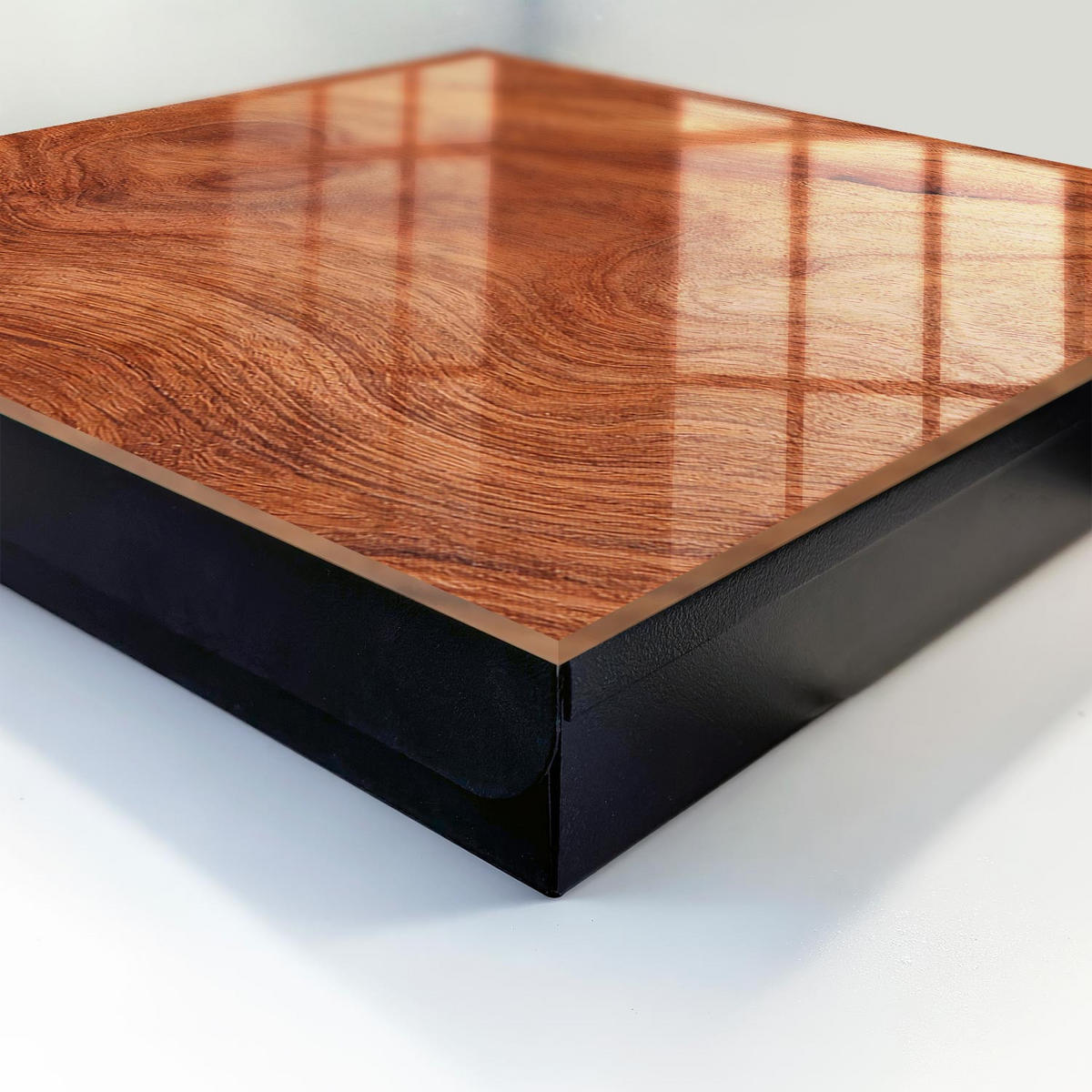 SCHLÜSSELBOX Schwarz 30x30 cm- Türöffnung nach rechts - Holzstruktur - Braun, Metall (30/30/5cm) - TULUP