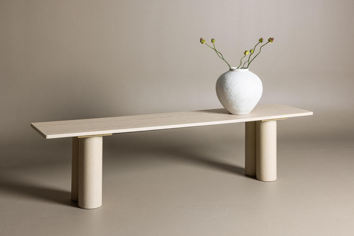 BANK OLIVIA Beige 180x40x45 cm - Beige, Holzwerkstoff (180/45/40cm) - FURNLUX